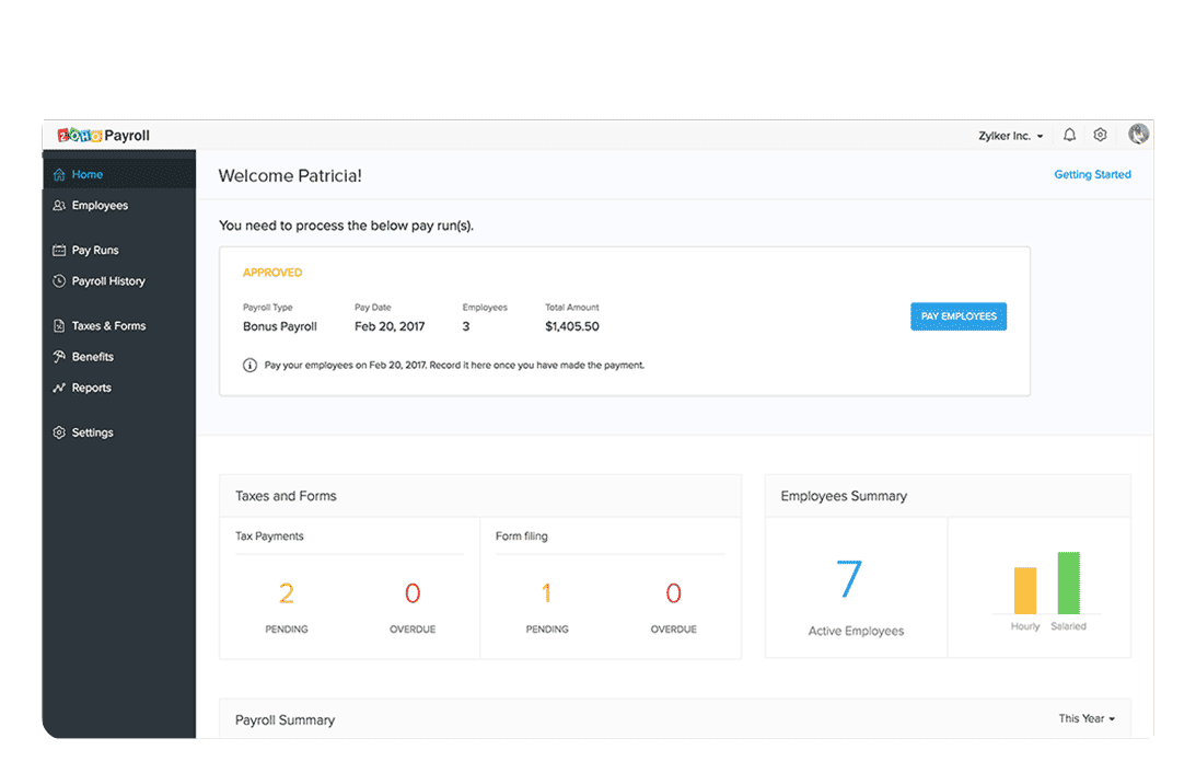 Zoho-payroll-uae-dashboard